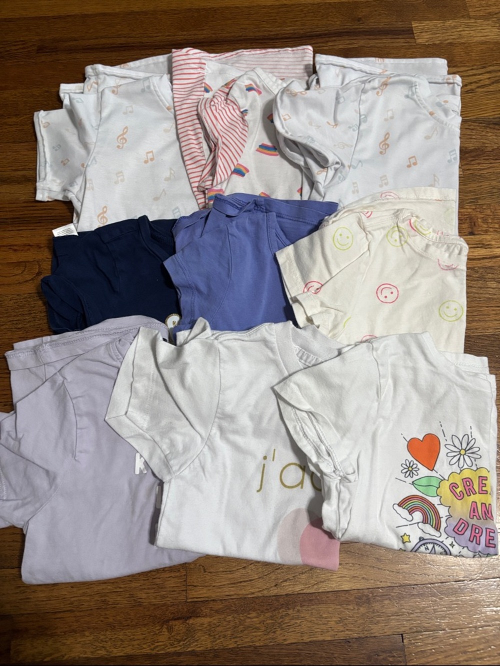 Girls lot of 9 short sleeve tee shirts size 6-7, 6-8, and 6